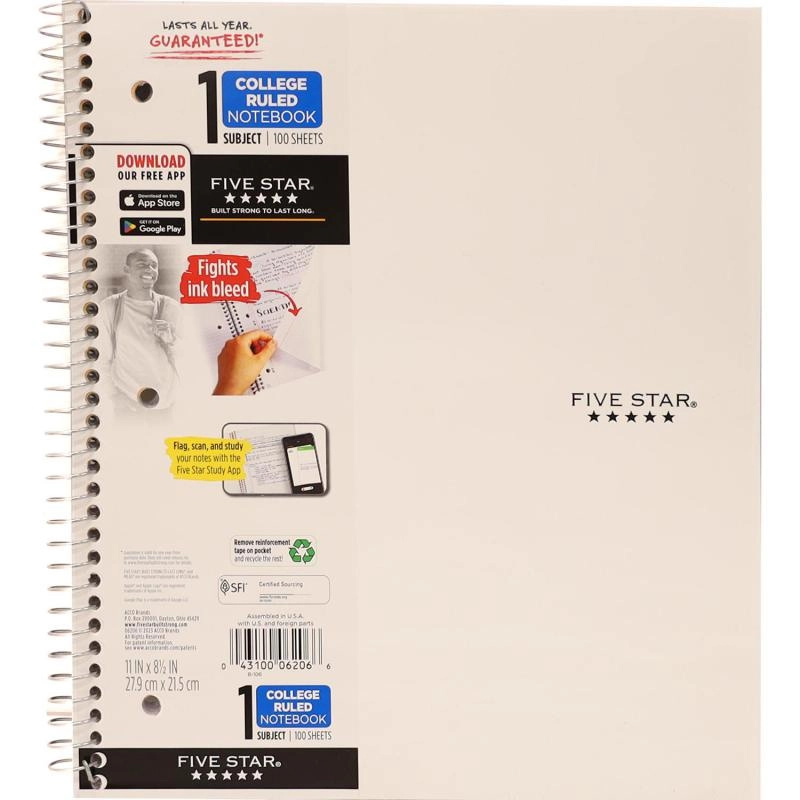 Notebook 8.5 X 11 Spiral - Grid 100 Sheets