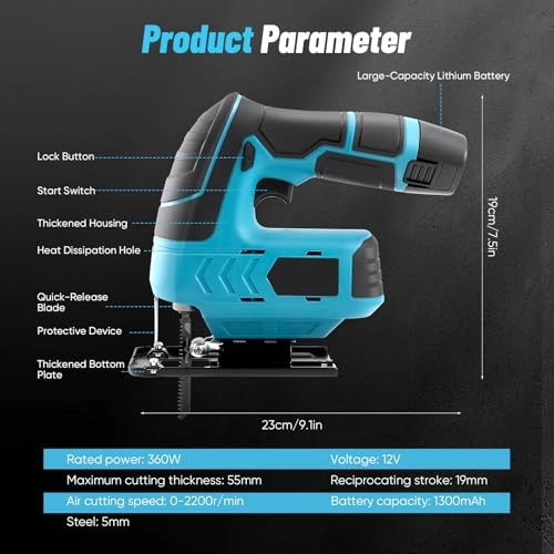 Cordless Jigsaw - 360W 1300mAh
