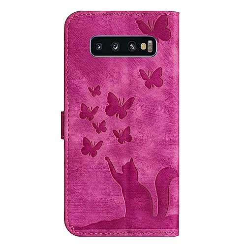 Cute Cat Case Wallet Embossed Flip Cover for Samsung Galaxy S10 Plus