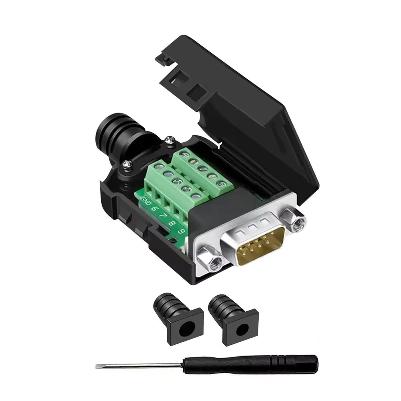 DB9 Breakout Connector - 9 pin RS232 Solderless