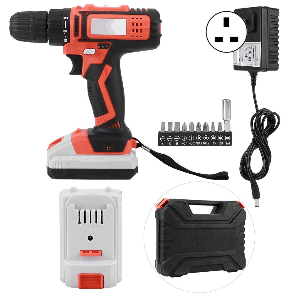 DFERDSFEQWE Electric Drill Cordless - 2000mAh 18V