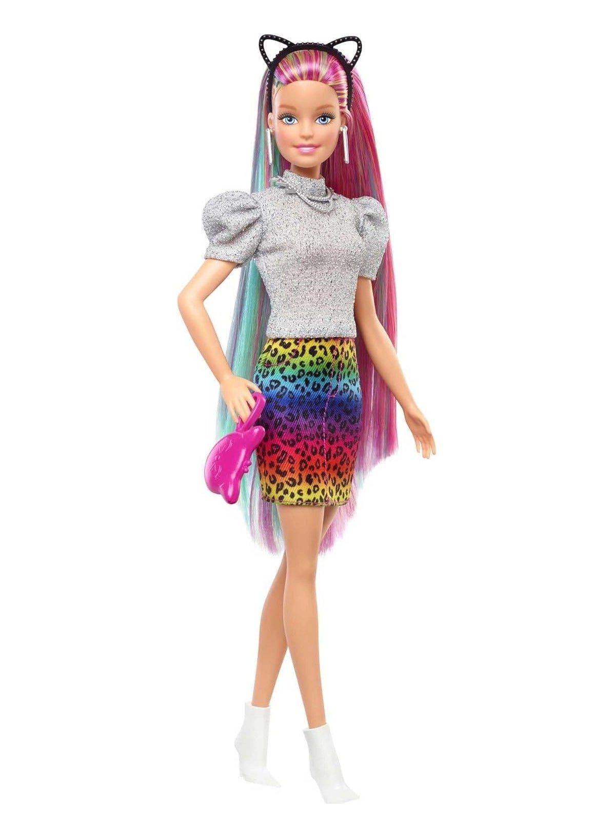 Leopard Rainbow Hair Doll - Color-change Hair 16 Accessories Ages 3+