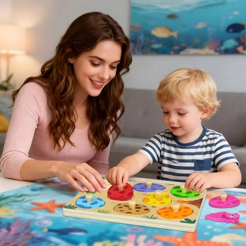 Dino Eggs Wooden Puzzle - 1 Year 8 pieces