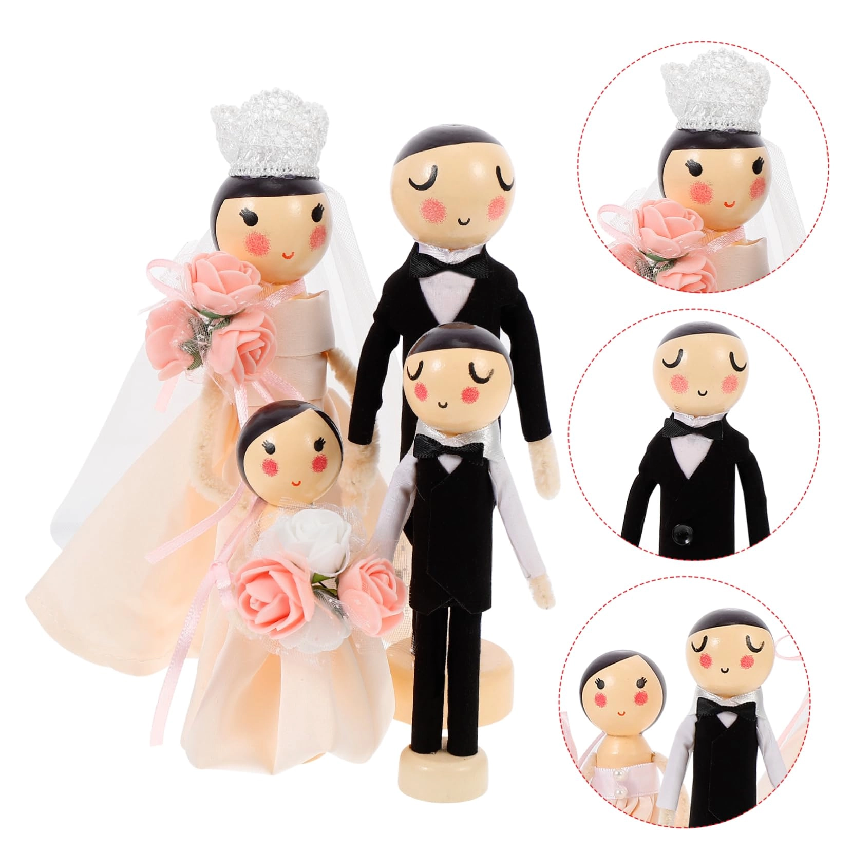 Wedding Couple Statue Set - 4pcs