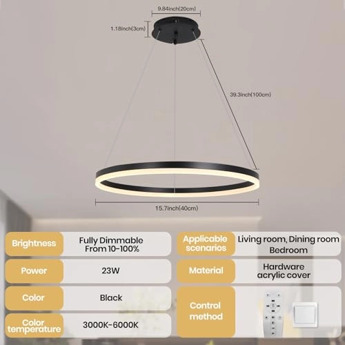 LED Chandelier - 100cm Adjustable