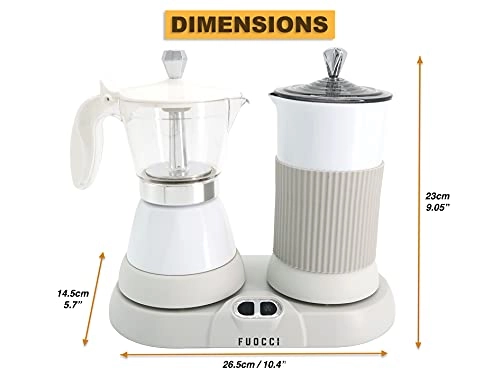 Electric Moka Pot & Milk Frother - 3-Cup 150ml