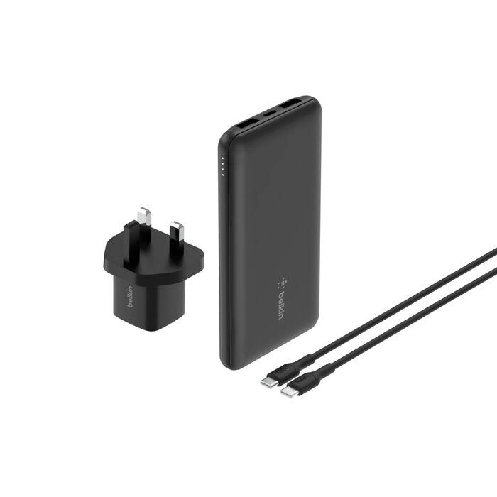 Power Bank - 10,000 mAh + Wall Charger - 25W + USB-C Cable