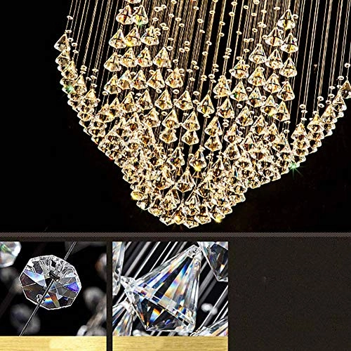 Living Room Round Crystal Chandelier - White Light Warm Light