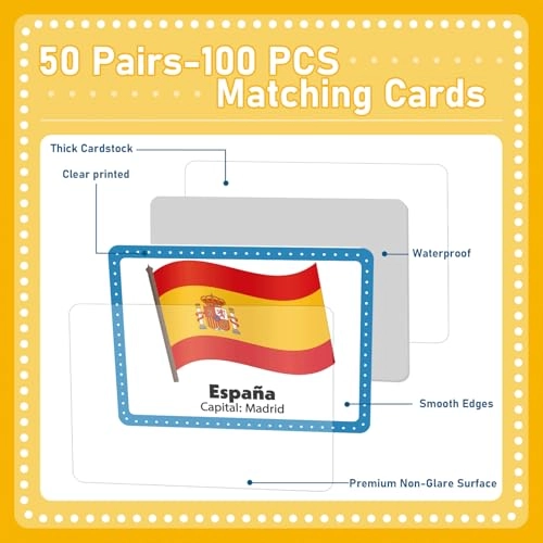 50 Pairs Memory Matching Game - 3 years and up 100 pieces