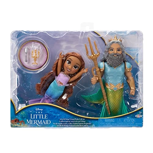 Ariel Doll - 6 Inches Tall Dinglehopper Candelabra + King Triton Doll - Trident Ages 3+