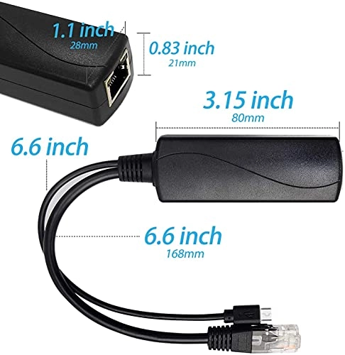 Type C PoE Splitter - 44V-57V 5V/3A 1 RJ45 10/100Mbps IEEE802.3af