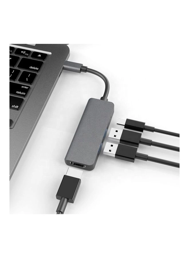 USB Type C Hub - 7 in 1 Grey