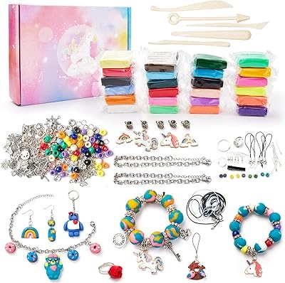 SWAKER Make Your Own Clay Jewelry - Clay Jewelry Making Craft Kit Ages 8-12