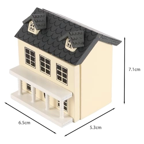 Miniature Wooden House - beige 7 x 6.5 x 6.1 cm