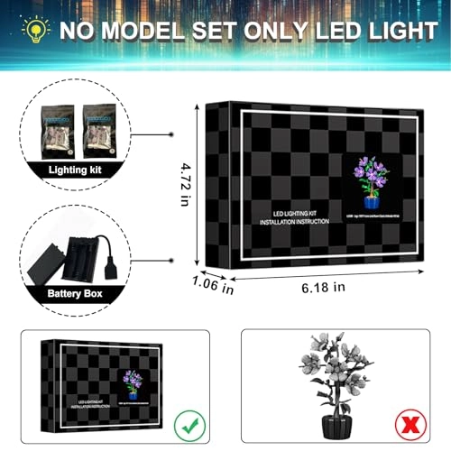 LED Light Kit for LEGO 10372 Hibiscus Flowers - Plastic 5v