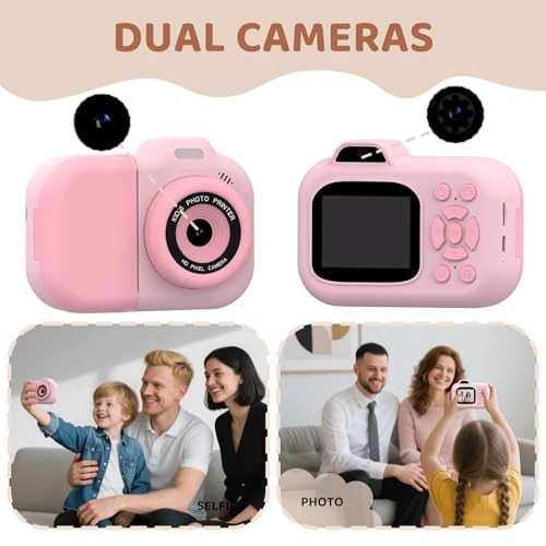Kids Camera Instant Print - 1080P Dual-Lens