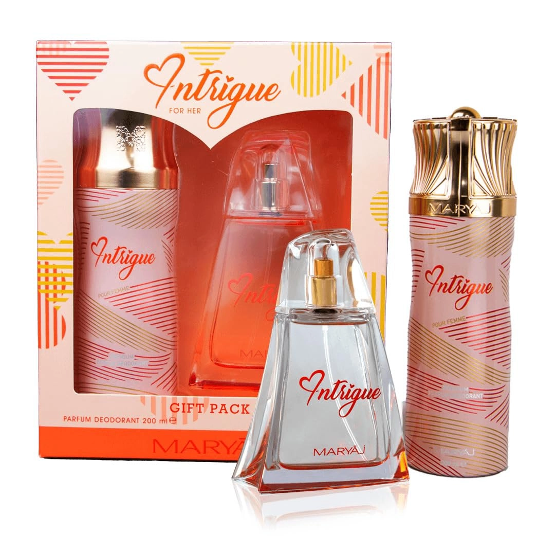 Ajmal Perfumes Manufacturing and Oudh Processing Industry Intrigue Eau de Parfum 100ml + Body Spray 200ml Gift Set