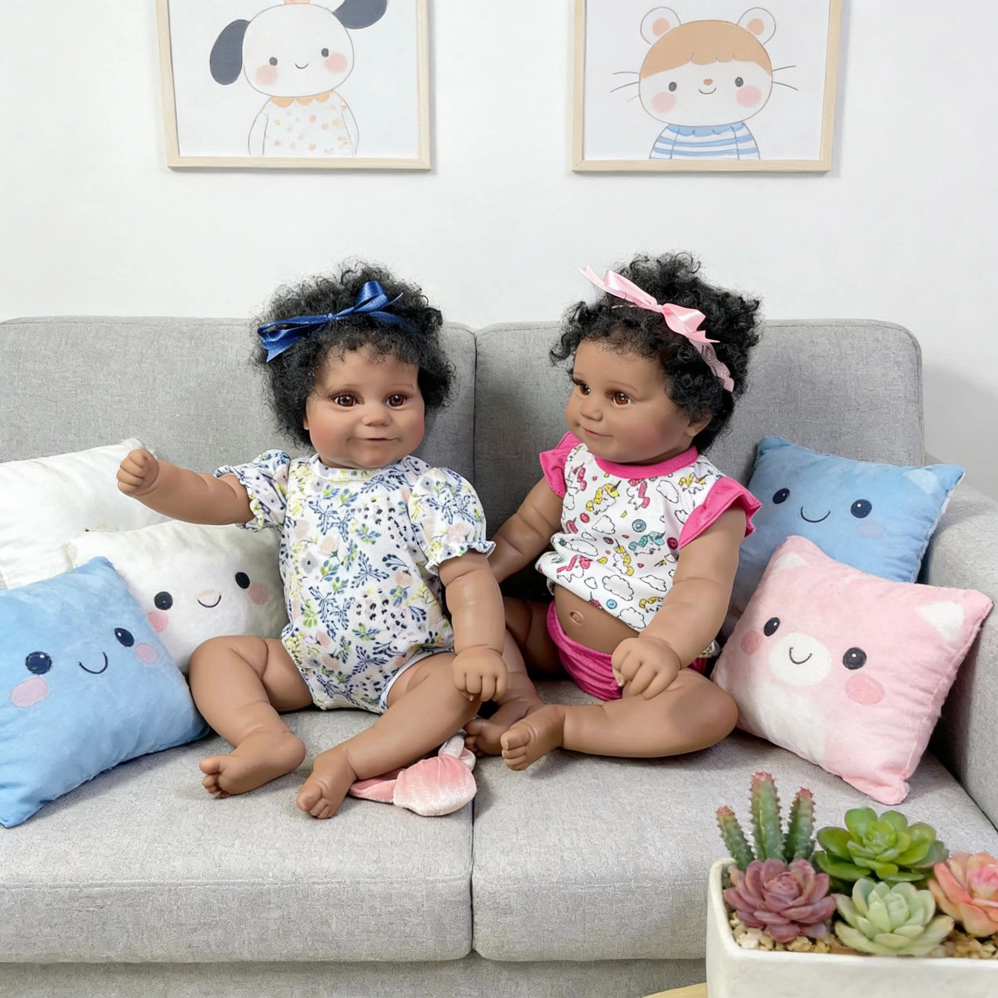 Reborn Baby Doll - Twins 20 inch Vinyl Girl Ages 3+