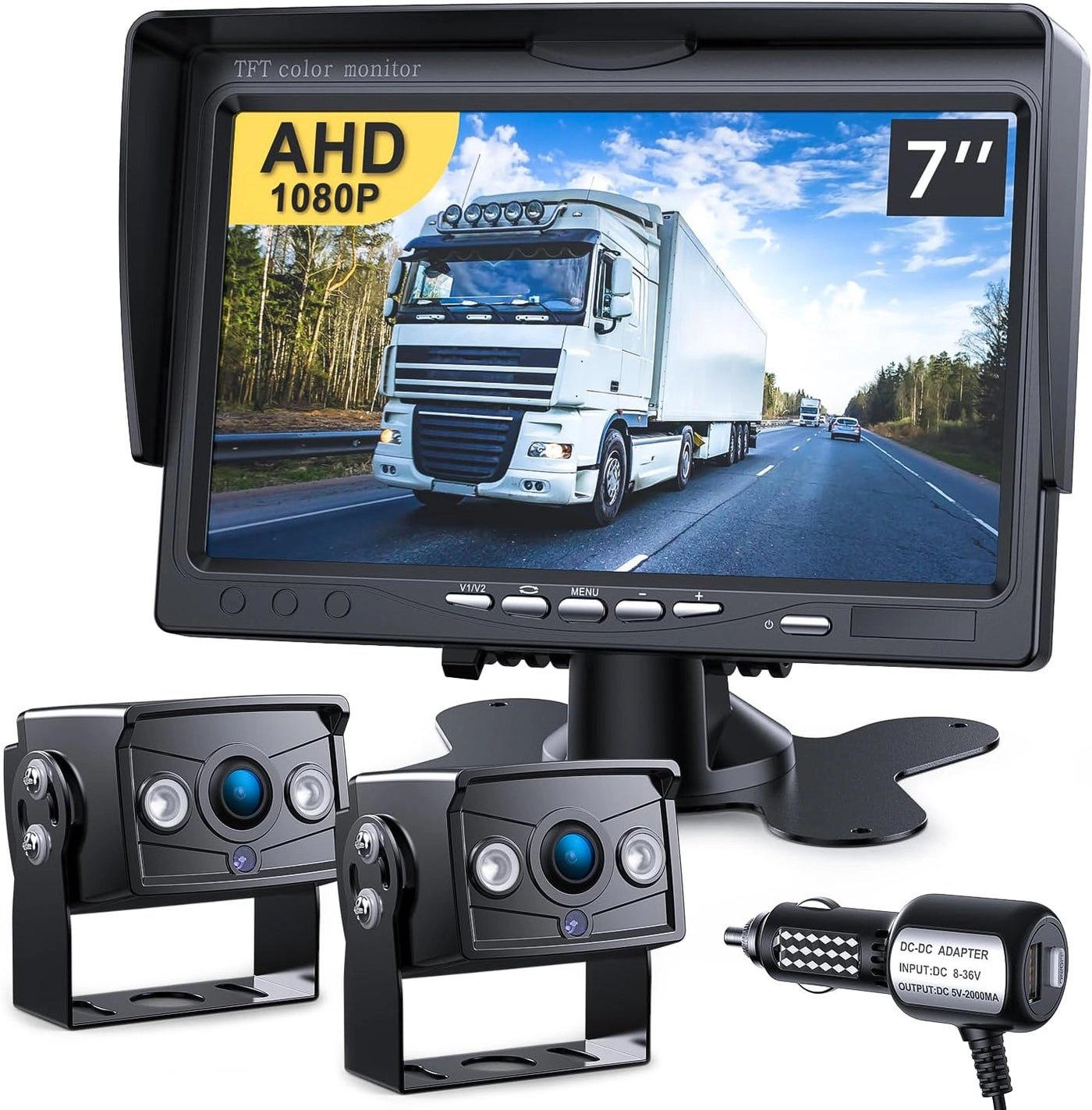 Dual Backup Camera Monitor Kit - Night Vision 1920*1080
