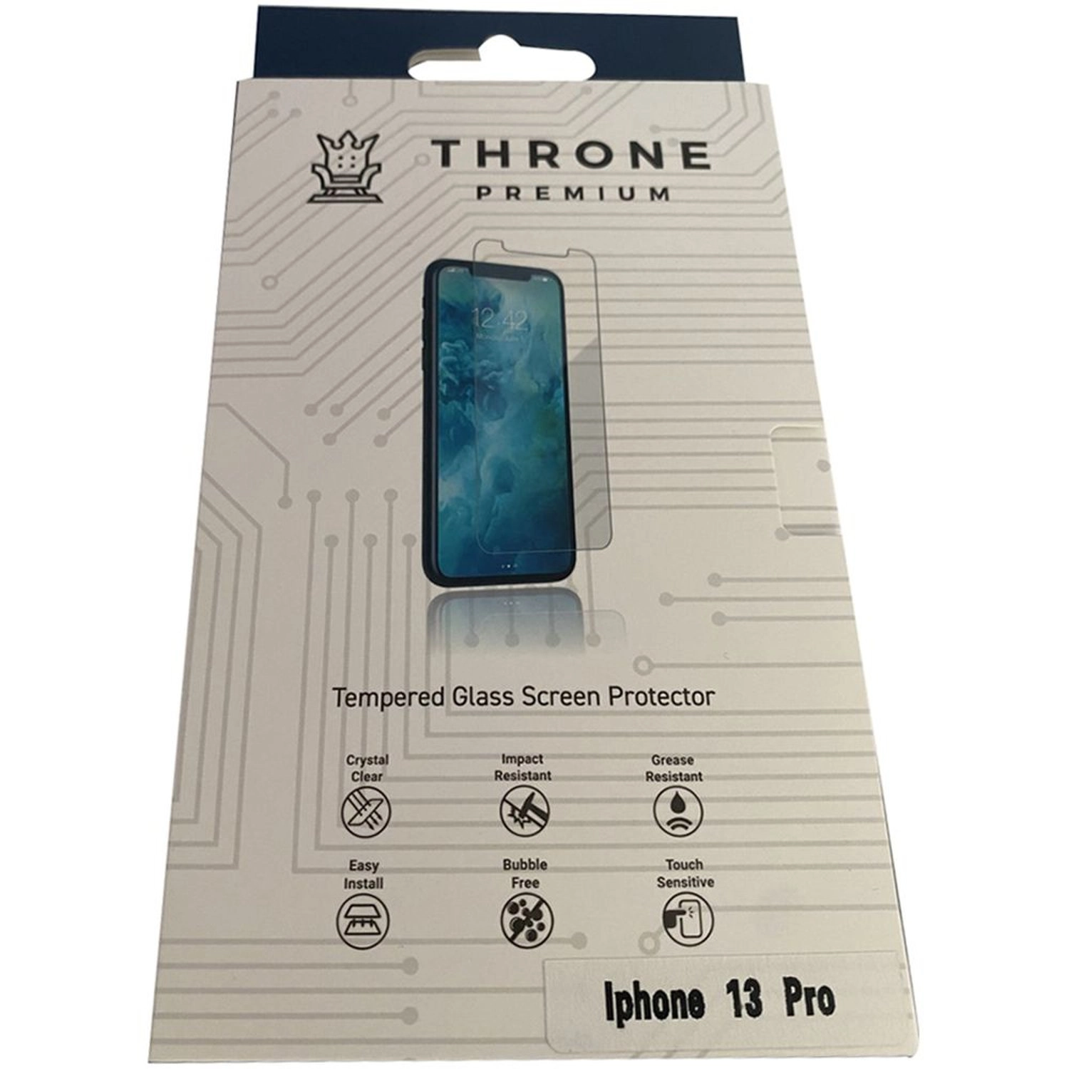 Throne Premium Clear Tempered Glass Screen Protector for Apple iPhone 13 Pro