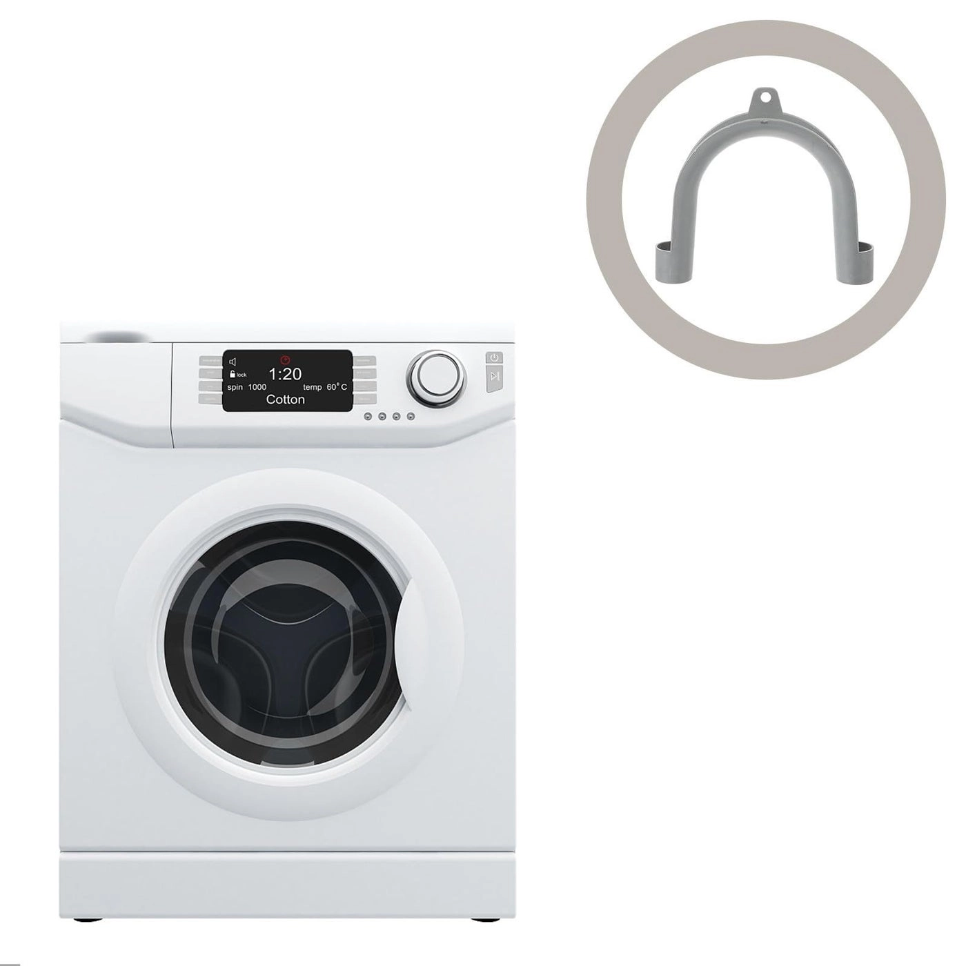 Washing Machine Drain Hook - Adjustable U Shape Gray