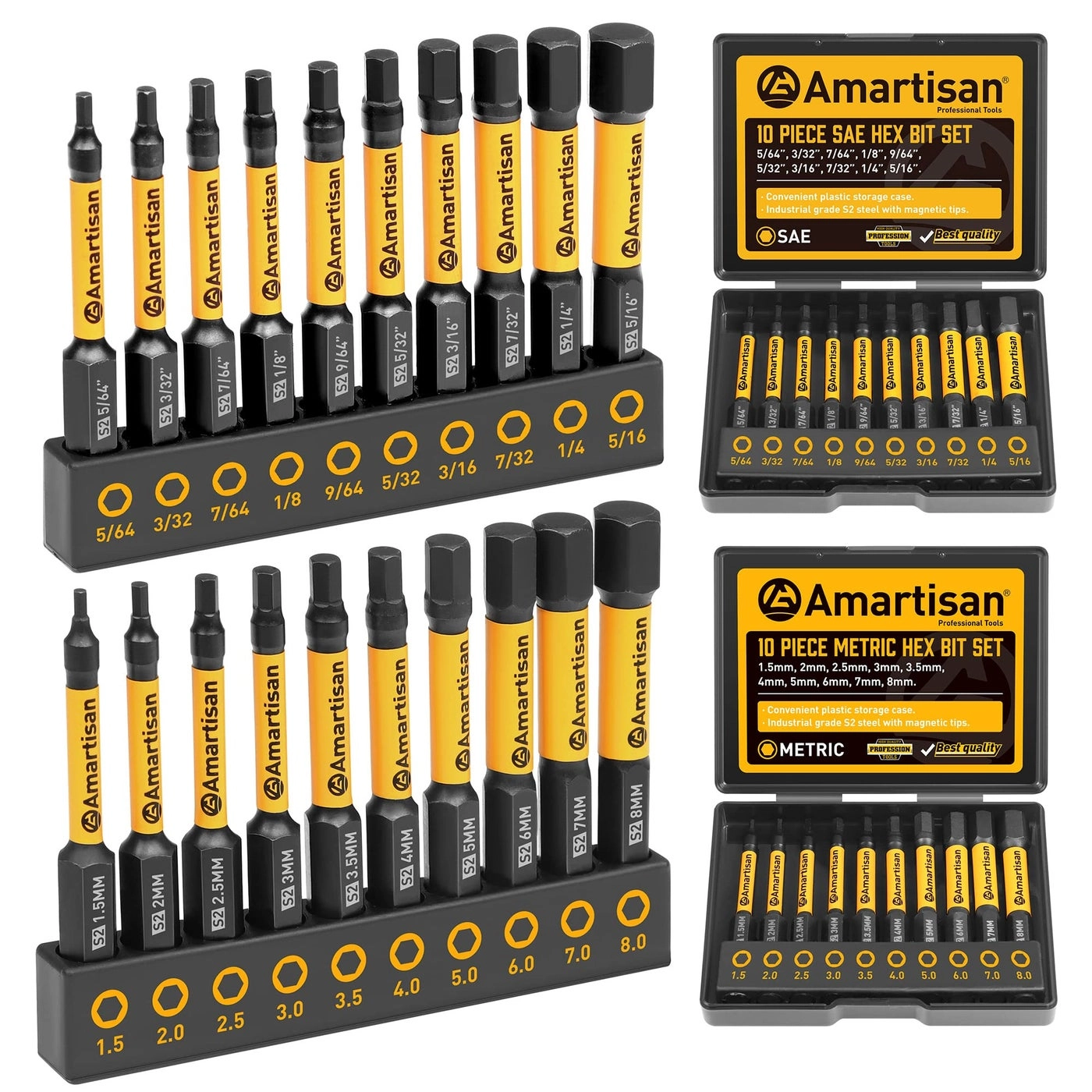 Amartisan Hex Head Allen Wrench Drill Bit Set - 20Piece 23 Long