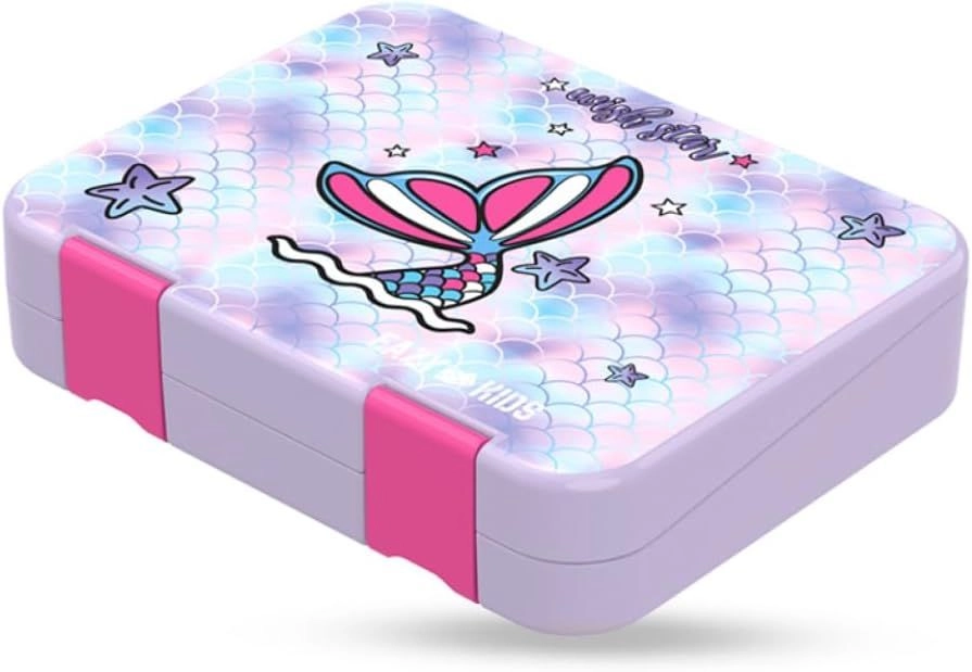 6 And 4 Convertible Lunch Box - Mermaid Purple + 420 ml Water Bottle + Sandwich Cutter