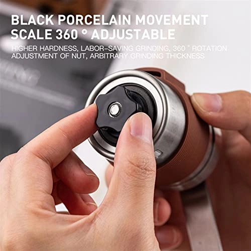 Portable Hand Crank Coffee Bean Grinder - Black Ceramic Grinding Core