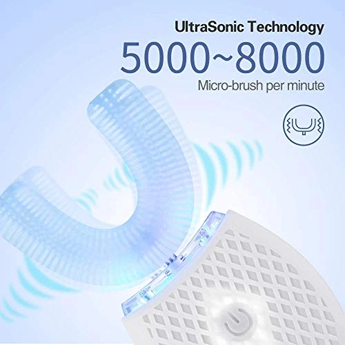 Ultrasonic Toothbrush - 360° Ultrasonic Wireless Charging White