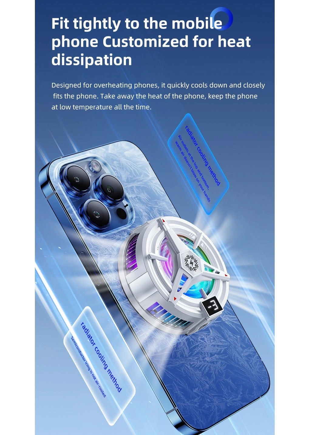 Mobile Phone Cooler - 5-Second Instant Cooling Magnetic Clip-On