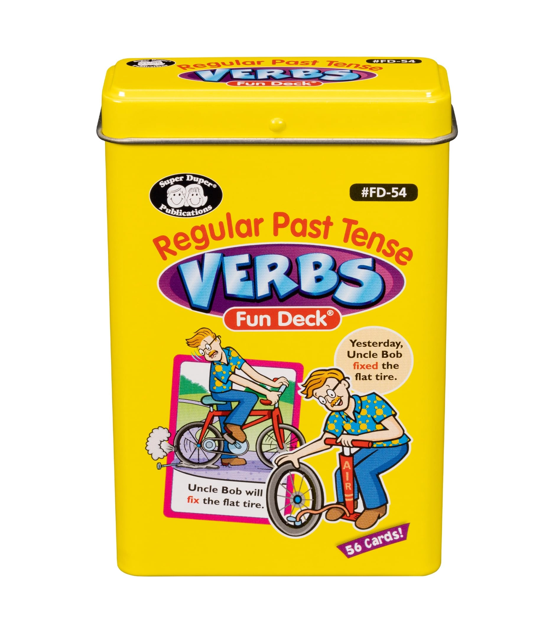 Super Duper Publications Regular Past Tense Verbs Fun Deck - Kid 56 pieces