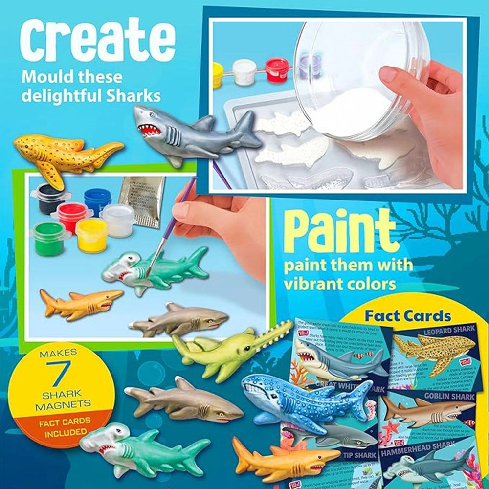 Mould & Paint Glow In The Dark Craft Kit - Sharks