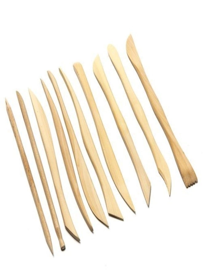 Asian Hobby Crafts Wooden Carving Modelling Tools - Wooden Pottery Clay Ceramic Polymer Paper Mache 10 Pcs