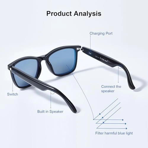 Smart Bluetooth Audio Glasses - Dual Speaker Open Ear