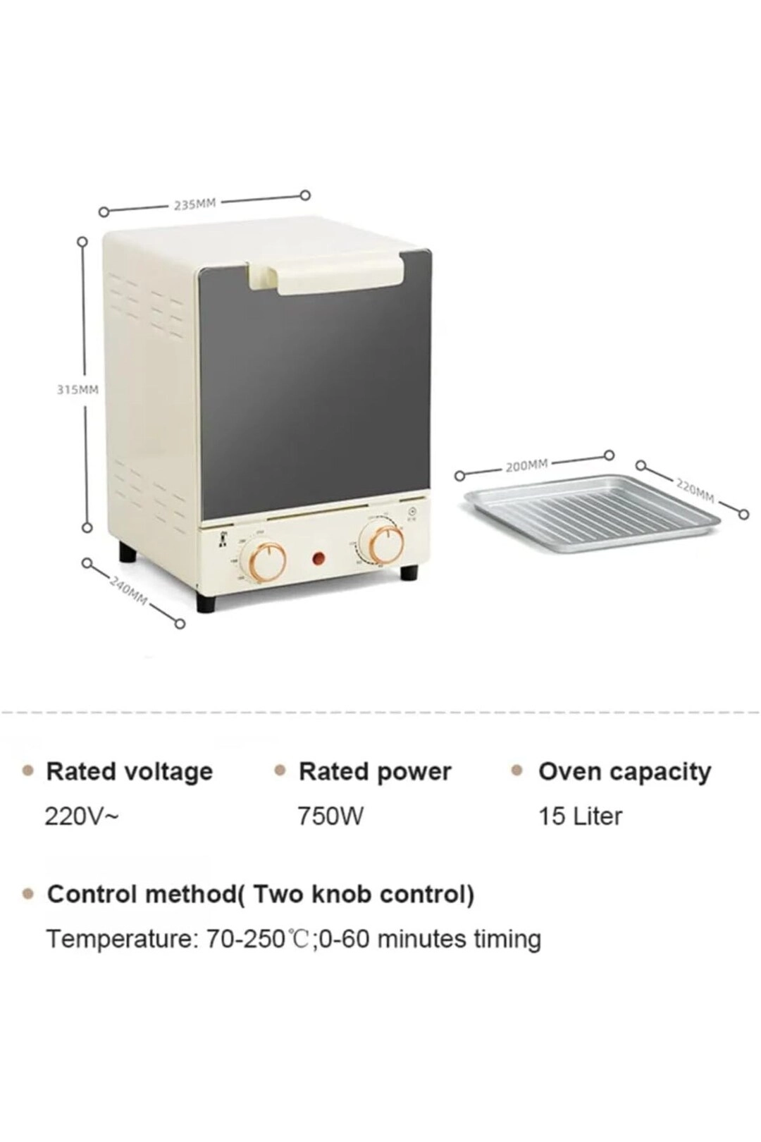 3-Tier Vertical Toaster Oven - 15L