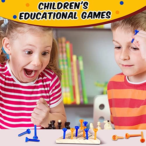 Wooden Triangle Peg Game - 24 Count Blue, Yellow