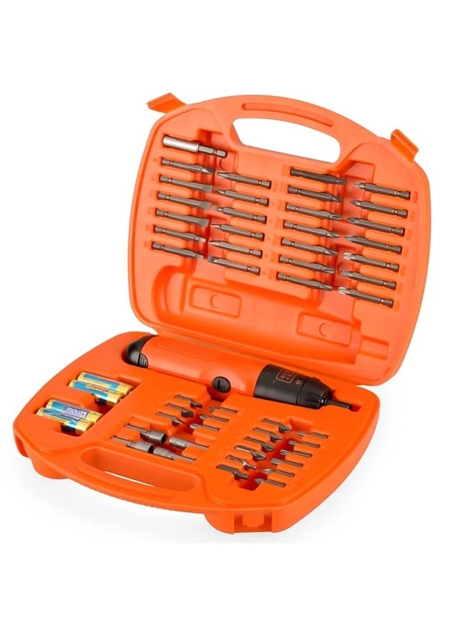 Cordless Screwdriver - 4 AA batteries + Screwdriver Set - 54 bit