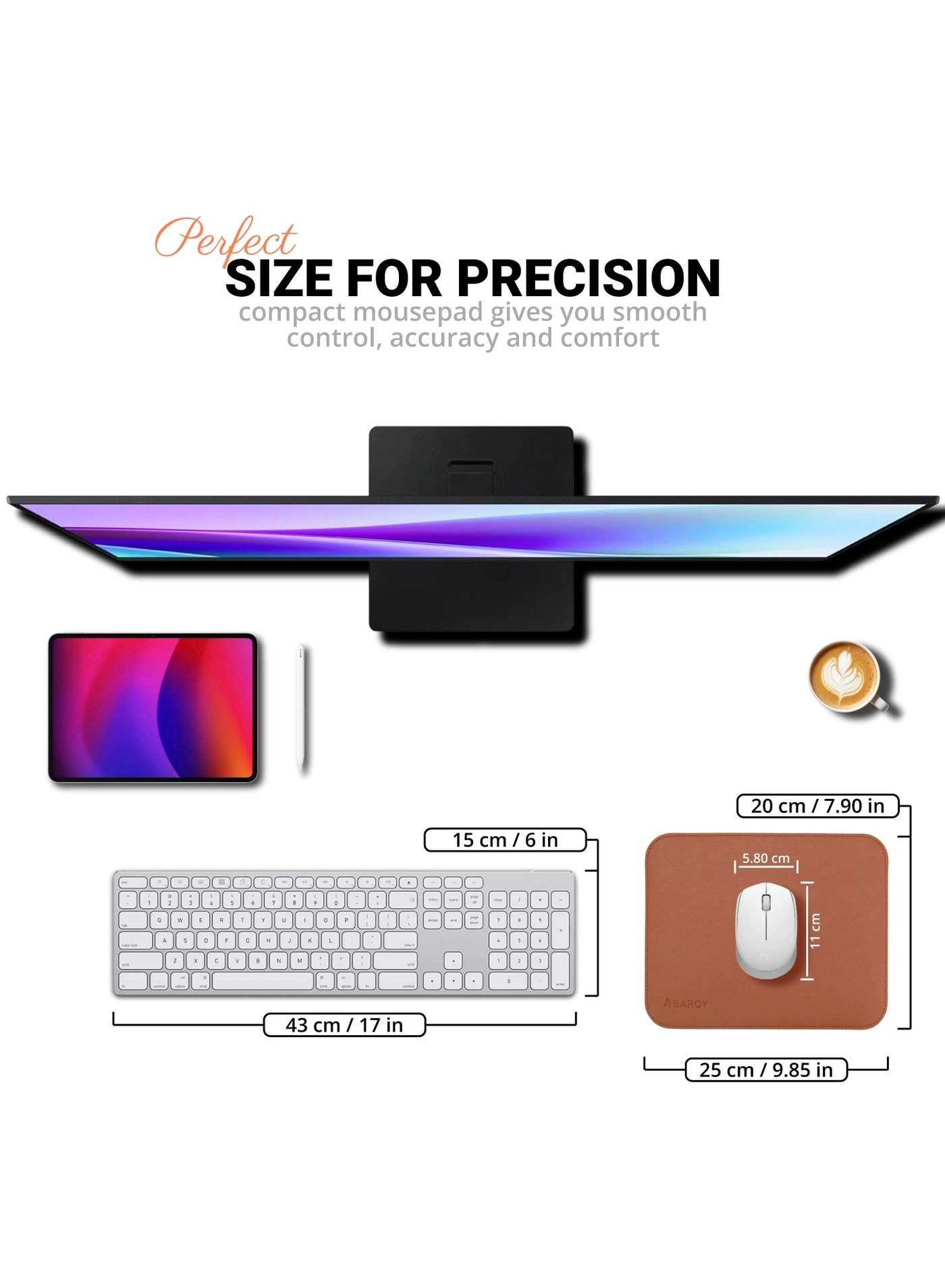 1032 Faux Leather Gaming Mouse Pad - 25x20 cm