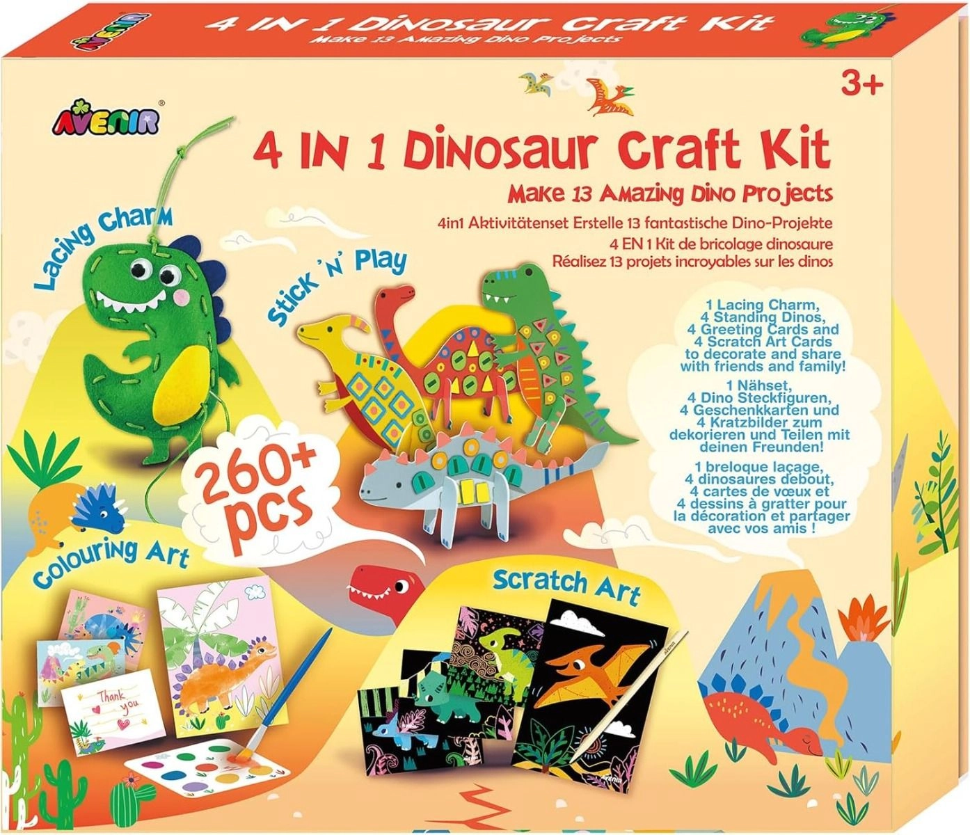 Avenir 4-In-1 Dinosaur Craft Kit