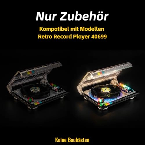 LED Light Set Compatible with Lego 40699 Retro Record Player - USB cable & battery case Copper