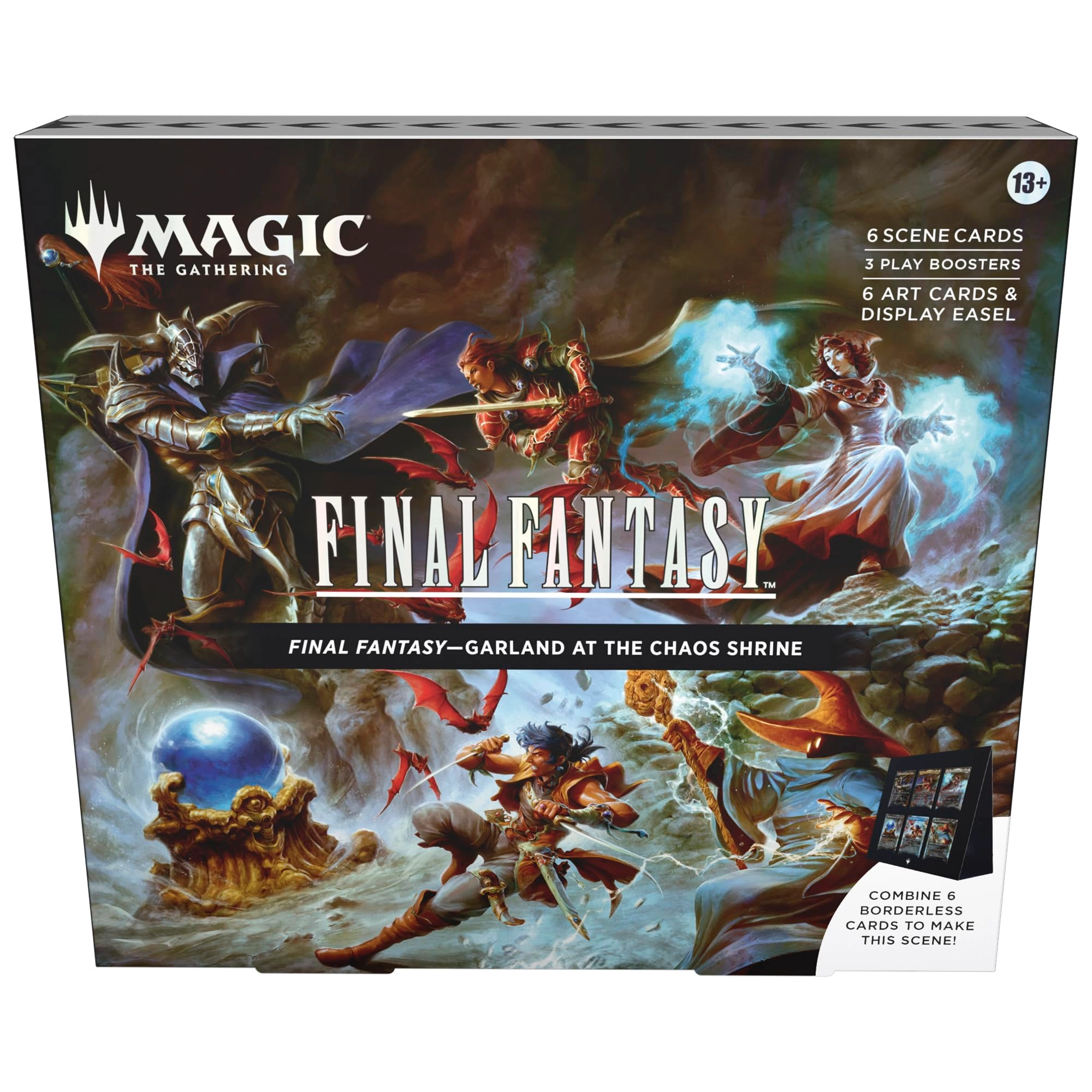 Magic: the Gathering Final Fantasy Scene Box - Garland at The Chaos Shrine - 6 Traditional Foil Borderless Scene Cards 6 Art-Only Scene Cards 3 Play Boosters