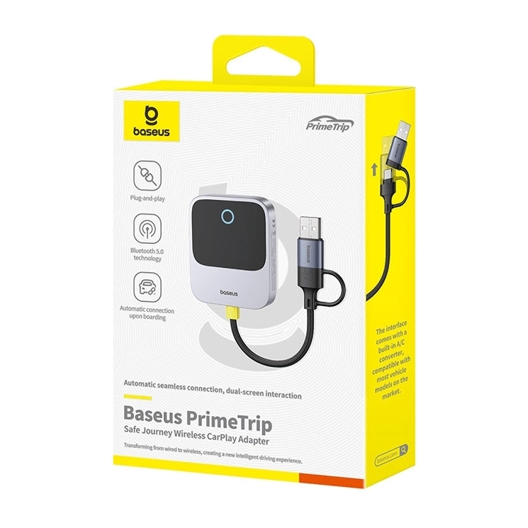 Baseus SafeJourney - Wireless CarPlay Adapter Space Grey