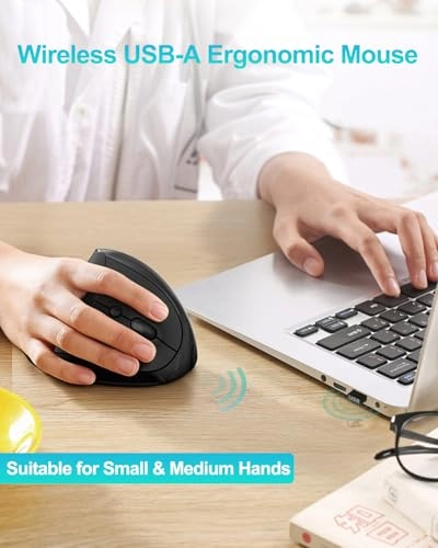 Wireless Ergonomic Mouse - Wireless 2.4GHz USB