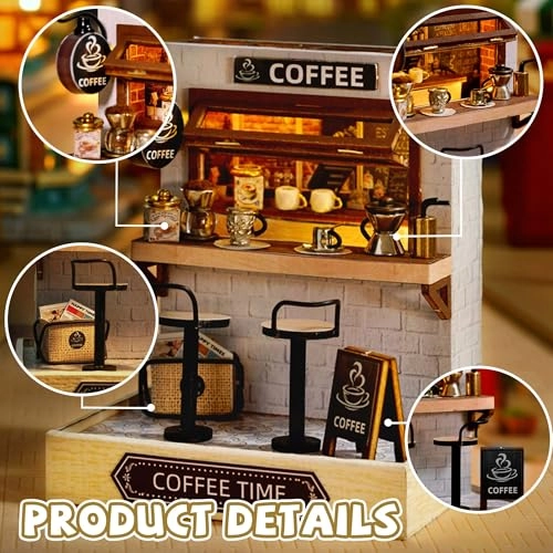DIY Miniature House Kit - Vintage Coffee Shop