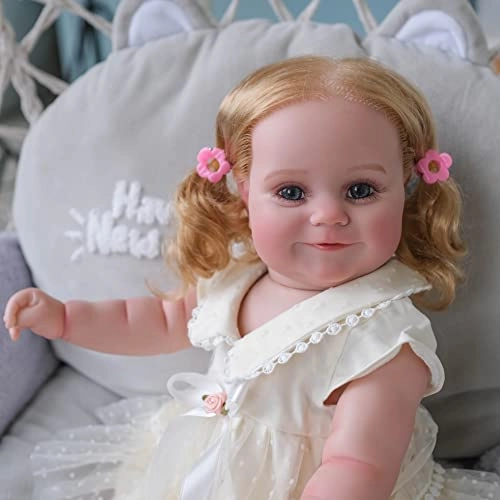 Maddie Reborn Baby Doll - 50 cm Silicone Vinyl Blonde Roots Hair