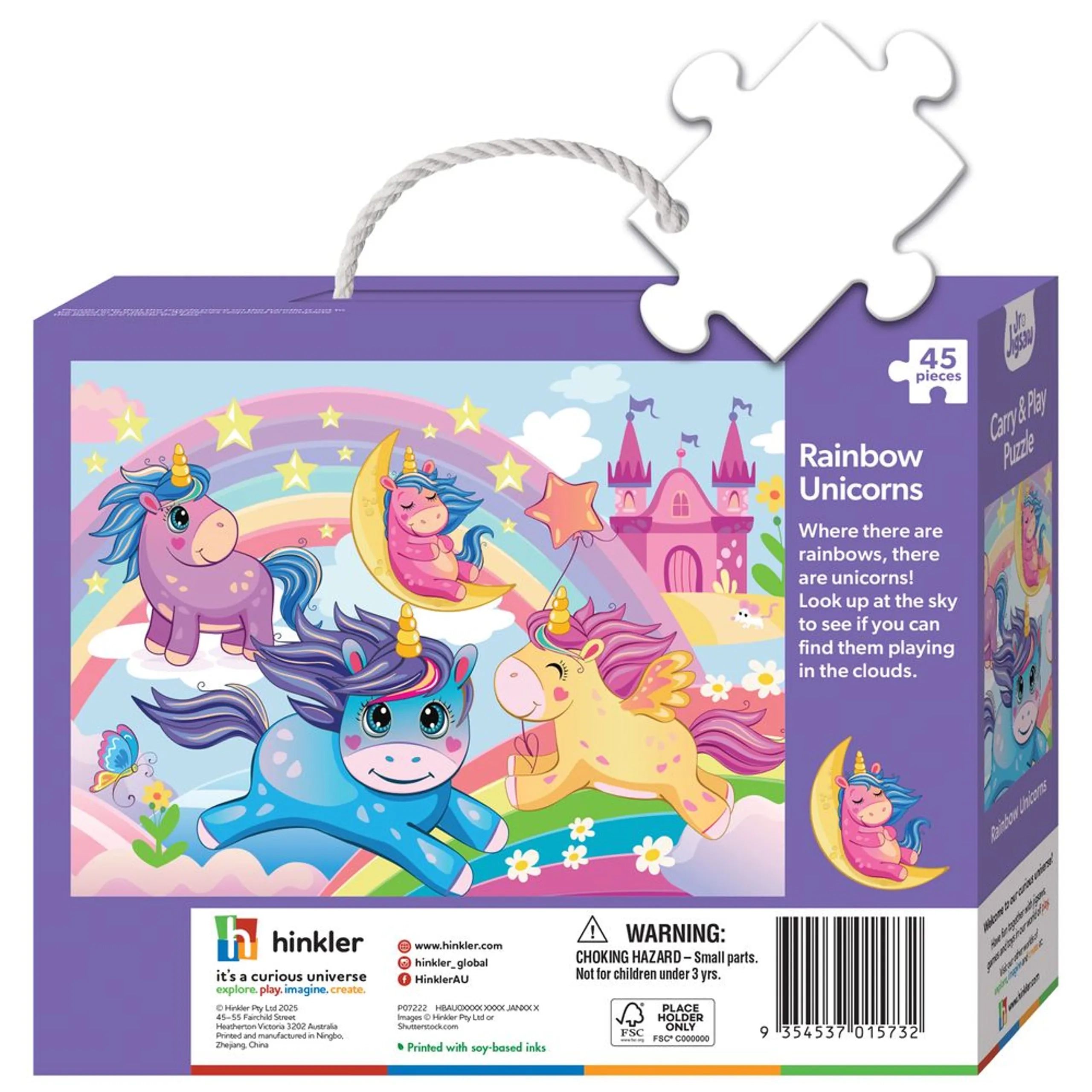 Rainbow Unicorns Puzzle (40761363-HST02445) - 45 pcs