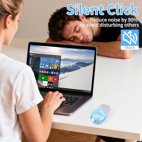 Aqua Mouse with Liquid Quicksand Sequins - Bluetooth USB