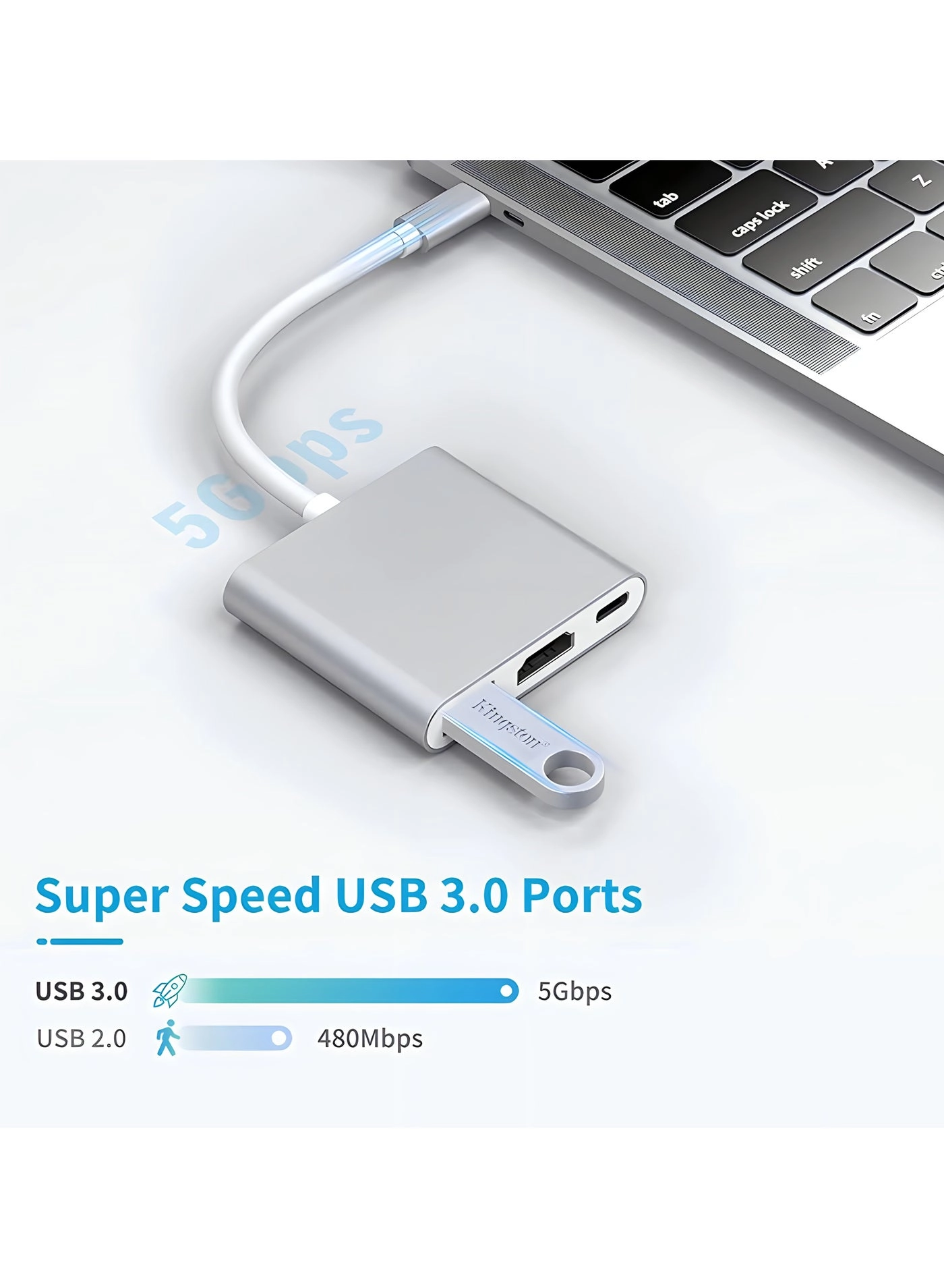 3-In-1 Type C To HDMI Adapter HUB - 4K UHD USB3.0 USBC Power Delivery