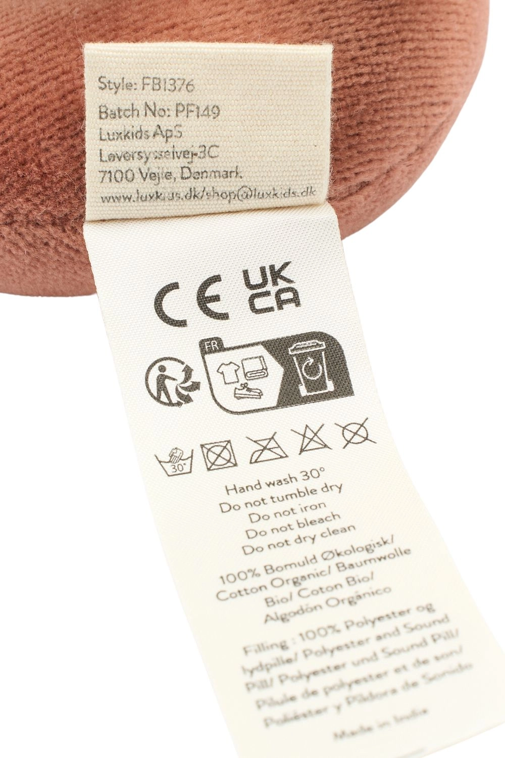 Organic Cotton Rattle - 0 month 100% Cotton Organic Starfish