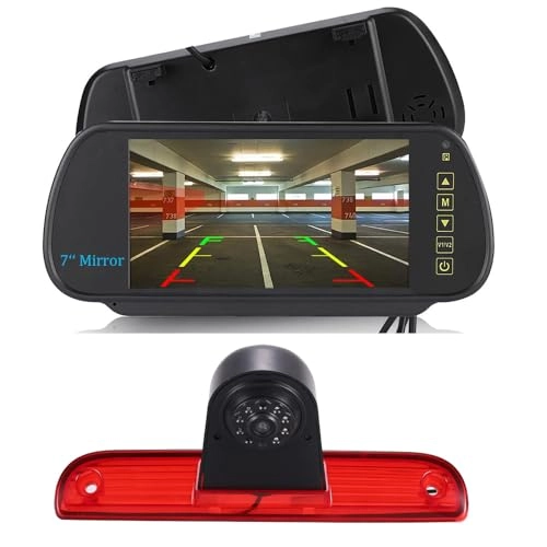 Brake Light Reversing Camera + Rear View Mirror Monitor - Night vision 628 x 586 pixels
